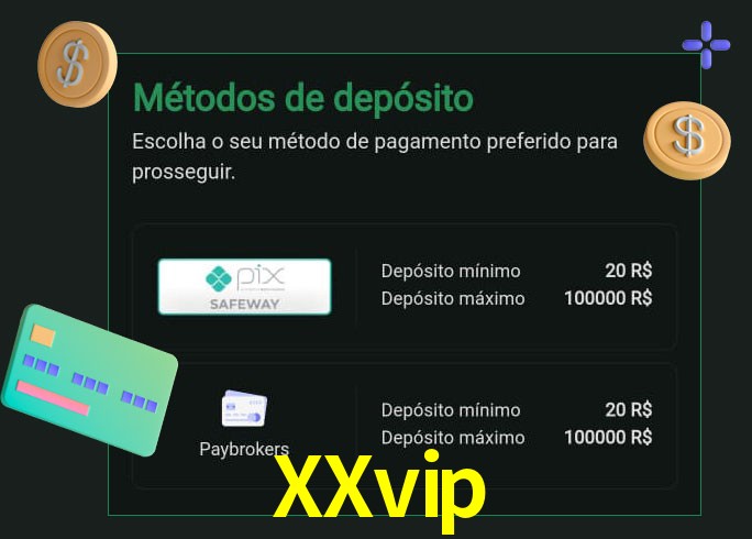 O cassino XXvip oferece uma grande variedade de métodos de pagamento